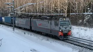 Train video. Trains on the Trans-Siberian Railway. Kishert - Shumkovo stretch. Russia. Perm region.