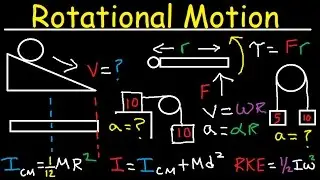 Torque, Moment of Inertia, Rotational Kinetic Energy, Pulley, Incline, Angular Acceleration, Physics