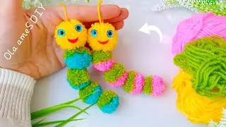 It's so Beautiful 💖☀️ Superb Caterpillar Making Idea with Yarn - DIY Easy Pom Pom Caterpillar Craft