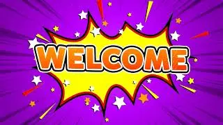 Welcome Text Pop Art Style Comic Expression on Green Screen Background Video