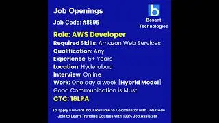 AWS Job opening|Best software institute in chennai & bangalore 