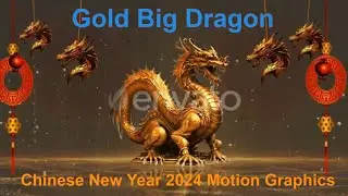 Gold Big Dragon - chinese new year 2024 animal