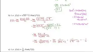 3.1 - 3.2: The Derivative - Rational and Radical Examples