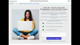 Building a Lead Generation Landing Page In MyPhotoApp Website Builder