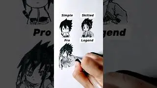 How to Draw Sasuke in different levels 😳 