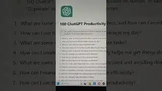 100 ChatGPT Productivity Prompts #chatgpt #shorts