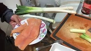 Using Korean Kalbi Marinade Sauce bake Salmon fish (in Chinese)韩国烤肉酱烤三文鱼