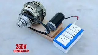 Most Powerful 250V Energy Generator using Washing Machine Motor