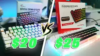 The Best Budget RGB Keycaps 2021! (G.Skill Crystal Crown vs HyperX Pudding)
