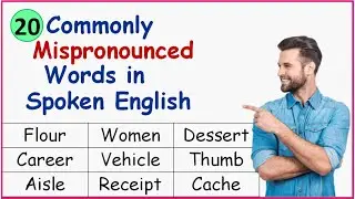 20 Most Commonly Mispronounced English Words | English with Saba