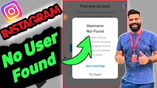 How to fixed no user found problem on instagram | Instagram no user found | No user found problem