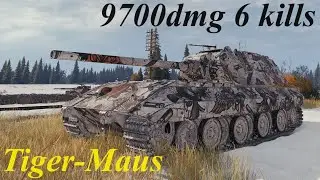 World of Tanks - Tiger-Maus || Ace Tanker, 9700dmg, 6 kills, 1929xp