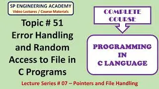 51 Error Handling and Random Access to File in C Program   C Programming Language