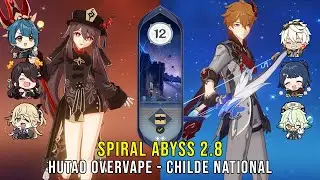 C1 Hutao Overvape and C0 Childe National - Genshin Impact Abyss 2.8 - Floor 12 9 Stars