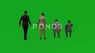 3d model character Business Man Walk Green Screen People Chroma Key Background 3D Render Animati