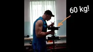 Hammer curls 60kgx12, 50kgx15! Arms training. Сгибание молот с гантелью!