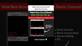 How to make not scrolling reels on Instagram non scroll reels kaise banaye #shorts