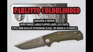 Unboxing & Review: Viper Knives Larius Flipper Knife, 3.375" M390 Stonewash Blade, OD G-10 Handle.