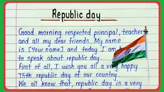 26 January speech(republic day speech) in english || Speech on Republic Day in english 2024