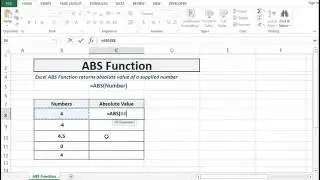 ABS Function in Excel - Absolute value of a number - YouTube