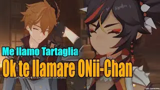 Xinyan llama ONIICHAN  a Tartaglia (Childe) - Evento DOMINIO DEL GUERRERO | Genshin Impact 2.2