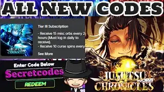 ALL JUJUTSU CHRONICLES *NEW* CODES FOR SEPTEMBER 2024  - ROBLOX JUJUTSU CHRONICLES CODES!