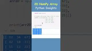 Get Number of Rows & Columns in 2D Array in Python #datascience #shorts #reels