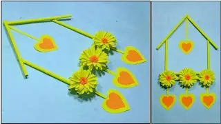 Paper Flowers Wall Hanging |Easy Wall Decoration Ideas | DIY Paper Craft | How To Make Paper Flowers