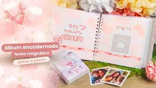 Passo a passo álbum encadernado com fecho magnético