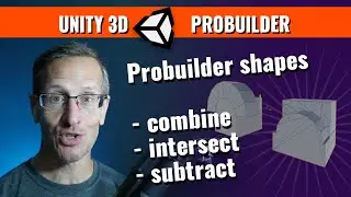 Unity ProBuilder - Boolean Tool used to Combine, Intersect, or Subtract one shape from another.