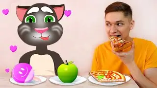 Talking Tom in Real Life - Mukbang Food Challenge with BroHacker