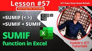 Lesson 57: SUMIF function used to ADD MULTIPLE different items in one column in Excel | SUMIF+SUMIF