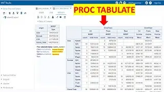 In SAS How to Create Tables Like Pivot |PROC TABULATE in SAS | Learnerea