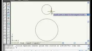 AutoCAD Tutorial - Circle Command (3 Point, 2 Point Tan Tan Radius, Tangent Circles)