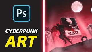 Batman Beyond Art | Cyberpunk Japanese Style Photoshop Tutorial | Photo Manipulation Speed