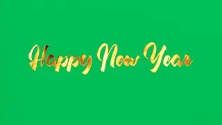 Green Screen Happy New Year Text Animation | 4K | Global Kreators