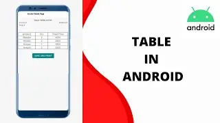 How to Create Table in Android