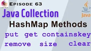 HashMap Methods in Java | get | put | remove | clear | size | containsKey