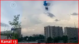 Flag of “Freedom of Russia legion fighting on Ukraine’s side was raised in the sky over Moscow