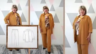 Модный брючный костюм из Американского крепа. Как создать стильный образ своими руками