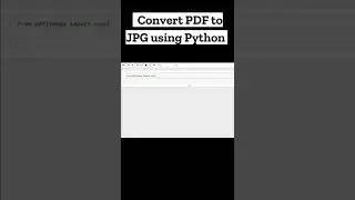 Convert PDF to JPG in just 4 lines of code using Python 😮 #shorts #pythonprogramming