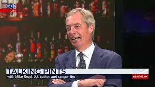 Nigel Farage chats to former Top of the Pops DJ Mike Read