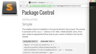 Sublime Text Tutorial:  How to Install the Package Manager