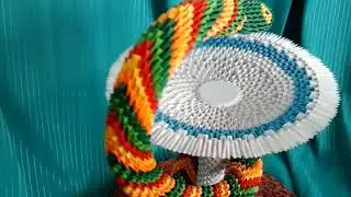 Модульное оригами, чаша со змеёй (описание)/ Modular origami, bowl with a snake