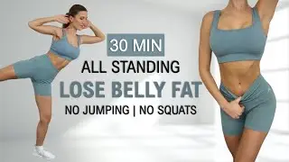 30 Min NON STOP STANDING CARDIO ABS Workout | Lose Belly Fat, No Jumping, No Squats, No Repeat