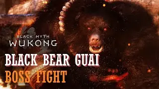 Black Myth Wukong -  Black Bear Guai Boss Fight (2K 60FPS)