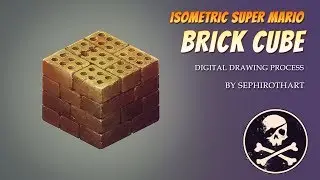 ISOMETRIC BRICK CUBE in Photoshop! Digital Drawing Process [PART 5] ● Sephiroth Art