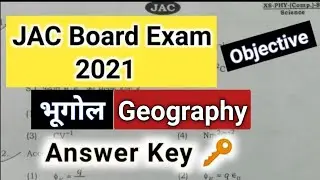 JAC Board Jharkhand 2021 Geography Exam Paper AnswerKey Solution | Geography Exam 2021 Answers JAC