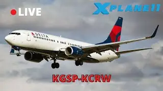 X-Plane 11 Live | Zibo 737 To Charleston