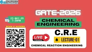 Lecture No. 01 CRE GATE 2026 Chemical Engineering | Online-LIVE Class GATE Chemical Engineering